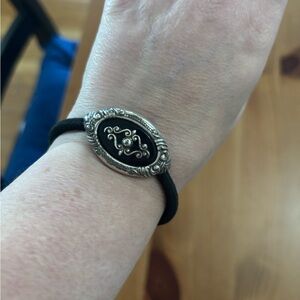 Brighton Silver and Black Hair Tie Bracelet